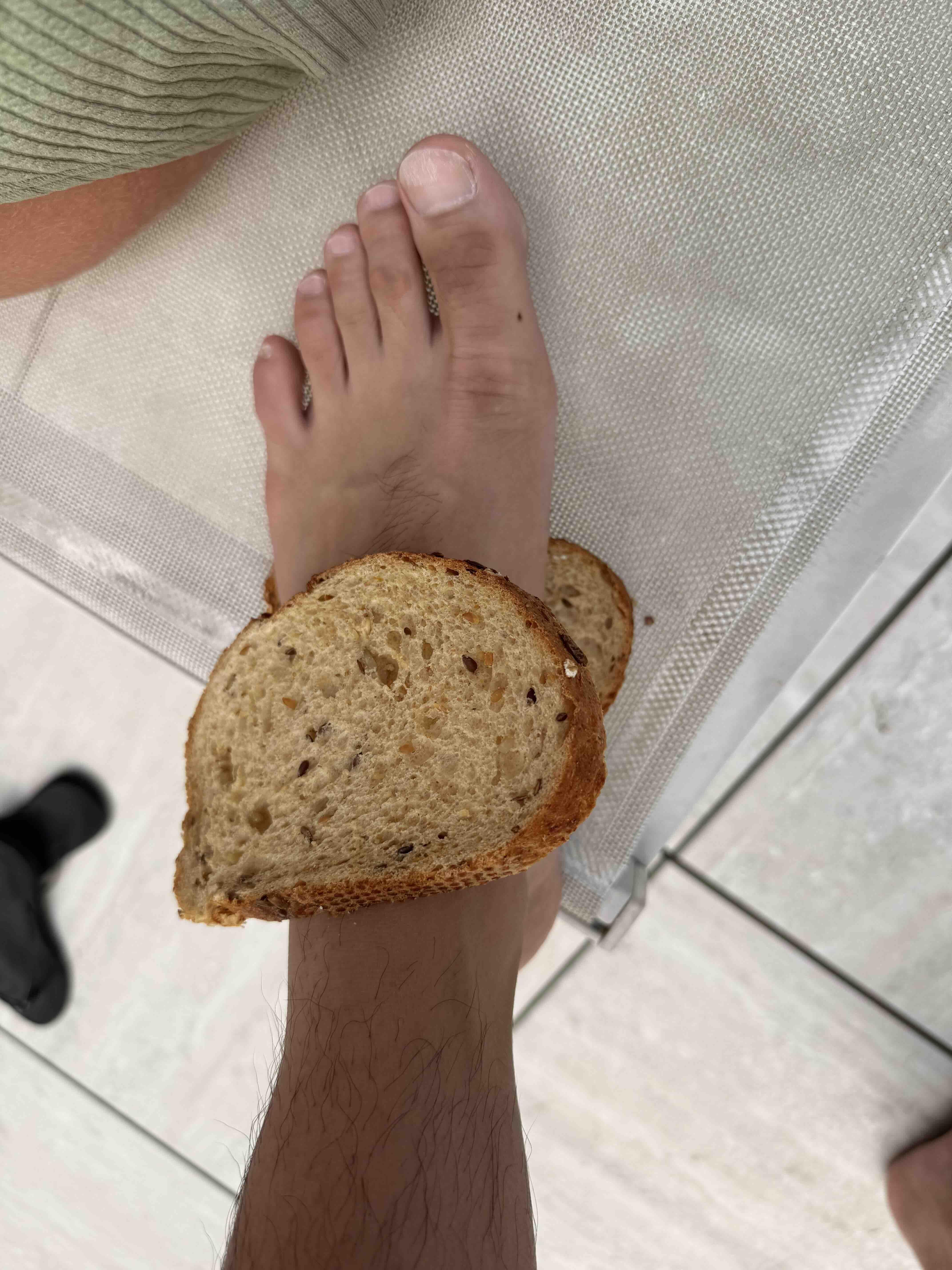 Foot sandwich on lounge chair